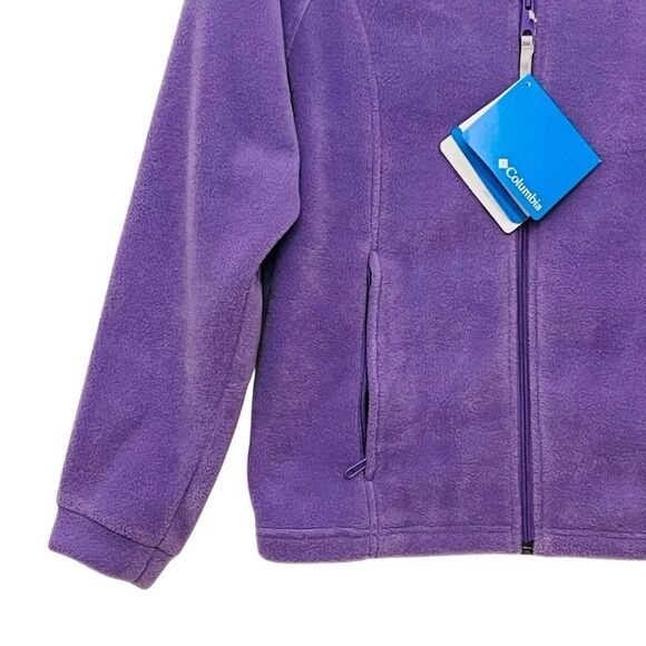 NEW Columbia Purple Fleece Jacket Sz 14/16 Girl Pockets Full Zip Coat - Picture 4 of 12